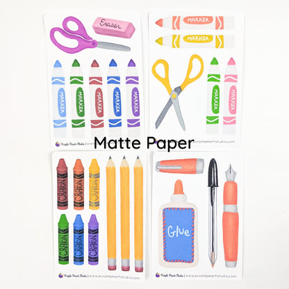 Small School and Office Supply Stickers