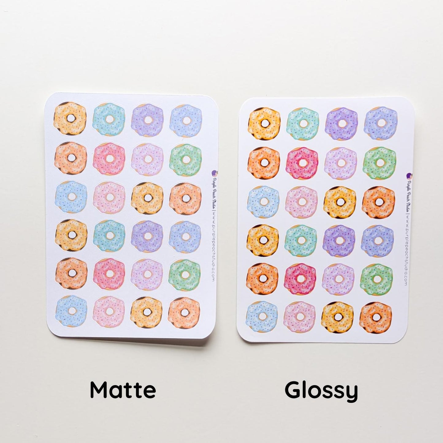Small Rainbow Donut Sticker Sheets