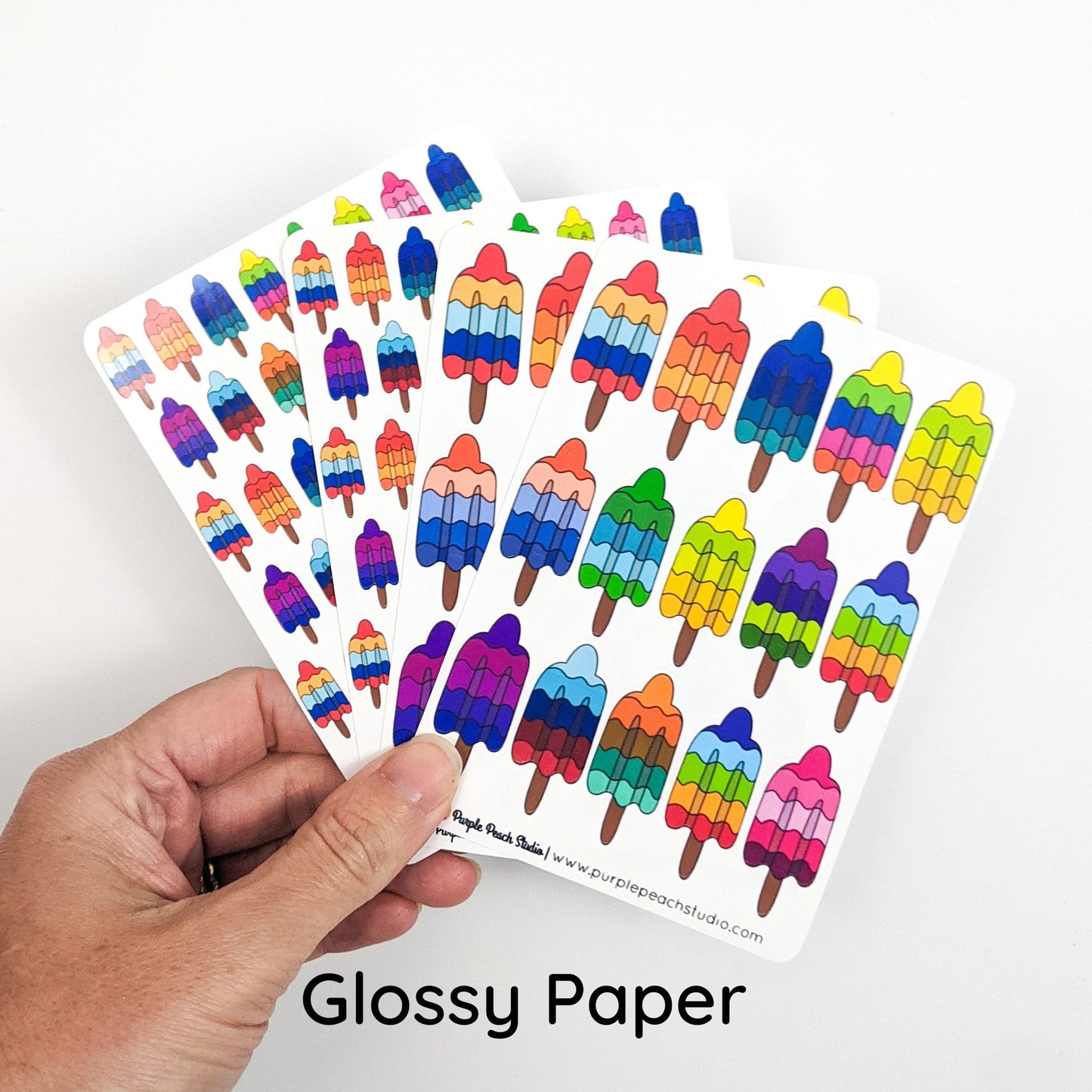 Small Rainbow Ice Pop Planner Stickers