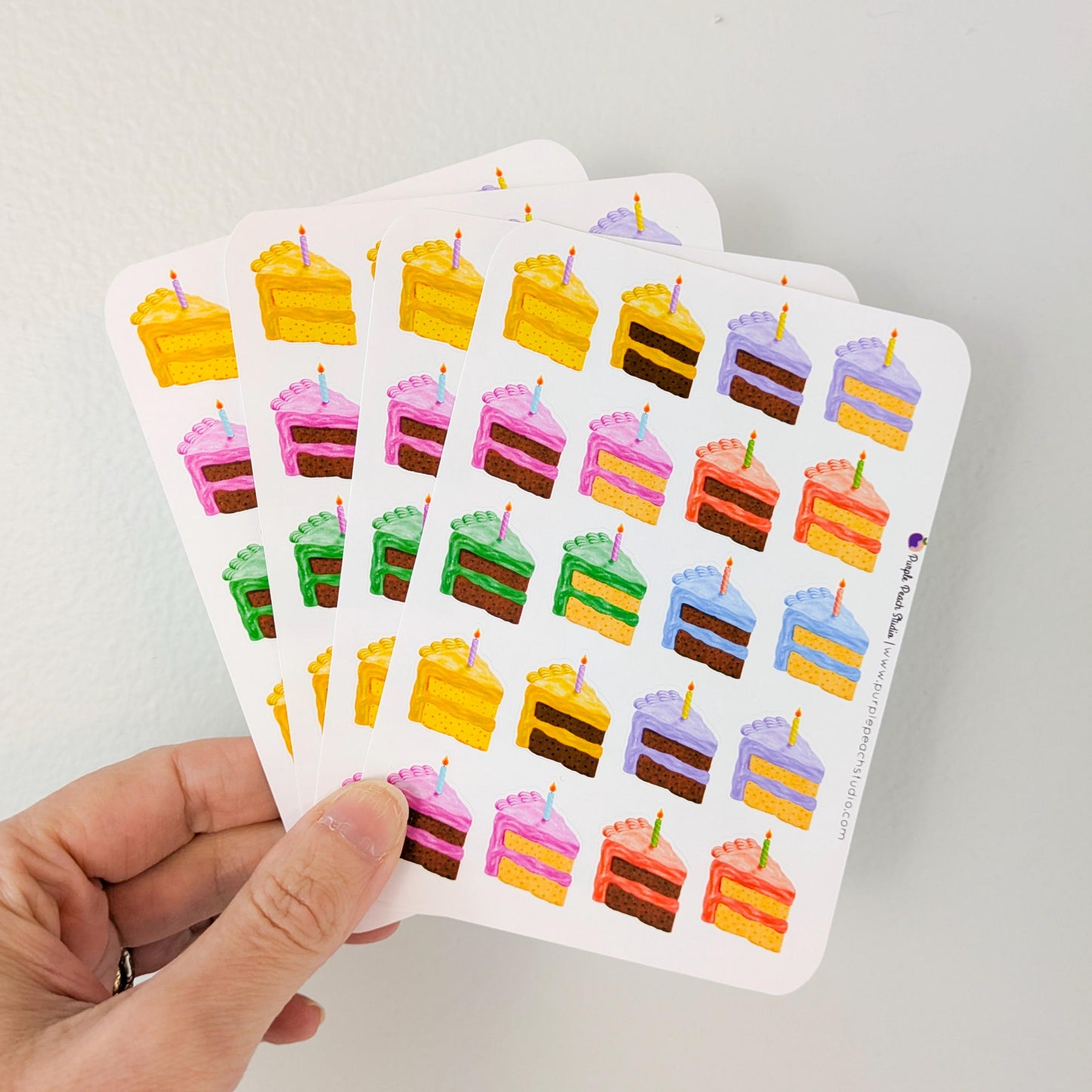 Pastel Birthday Cake Stickers