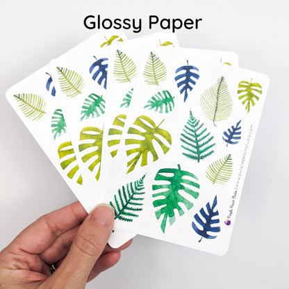 Small Tropical Monstera and Palm Leaf Stickers