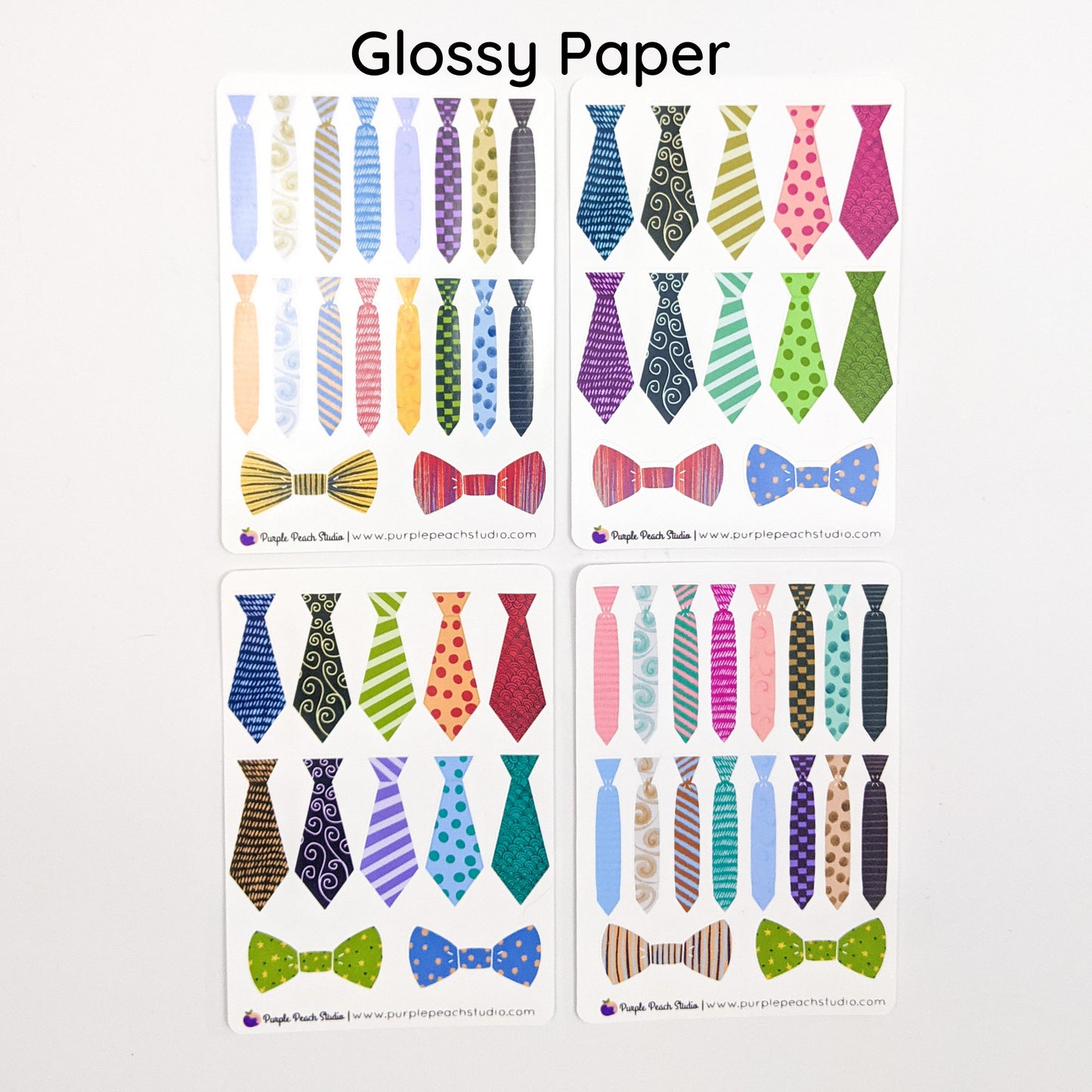 Small Necktie Stickers and Bowtie Stickers for Father's Day