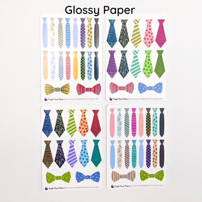 Small Necktie Stickers and Bowtie Stickers for Father's Day