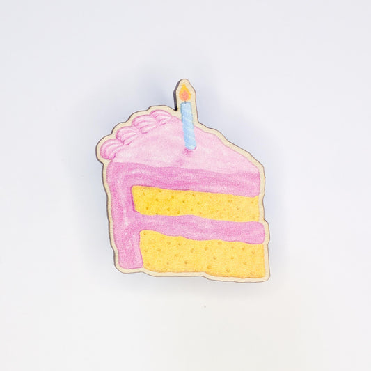 Large Pink Birthday Cake Pin