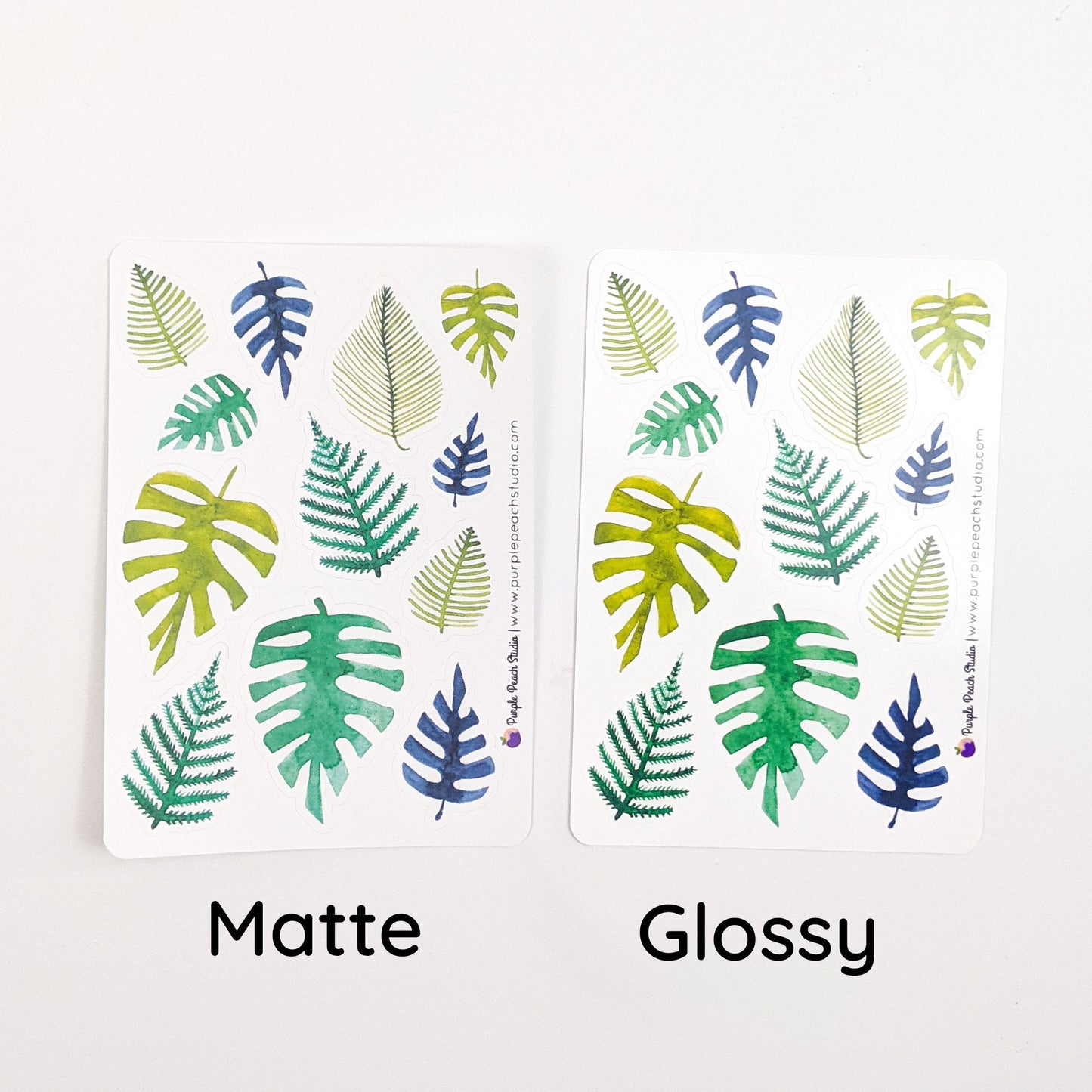 Small Tropical Monstera and Palm Leaf Stickers