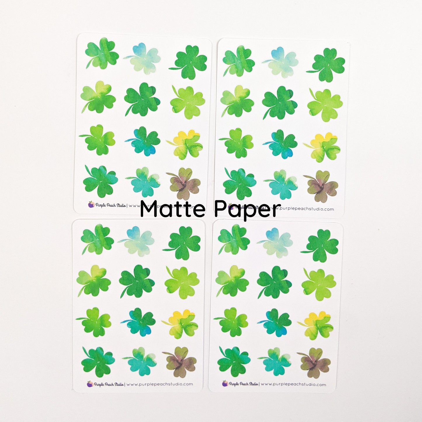 Small Watercolor Shamrock Stickers
