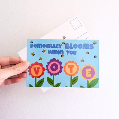 Democracy Blooms When You VOTE Postcards (Set of 10)