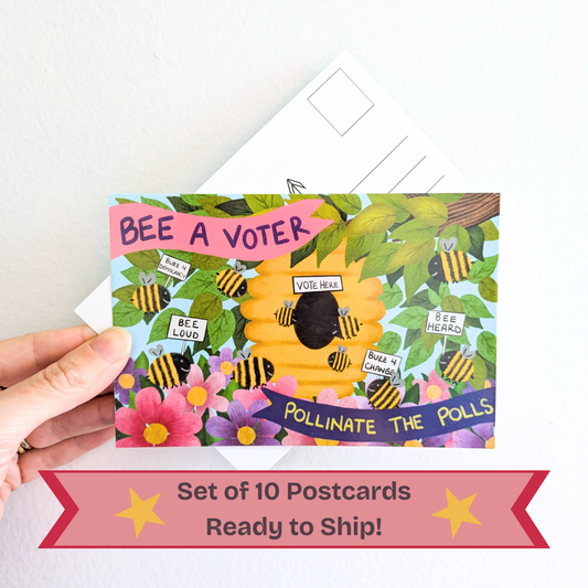 Bee a Voter “Pollinate the Polls” Postcards (Set of 10)