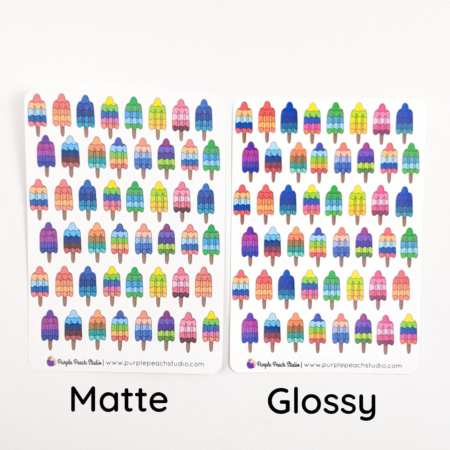 Small Rainbow Ice Pop Planner Stickers