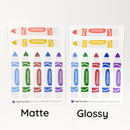 Small Rainbow Marker Stickers