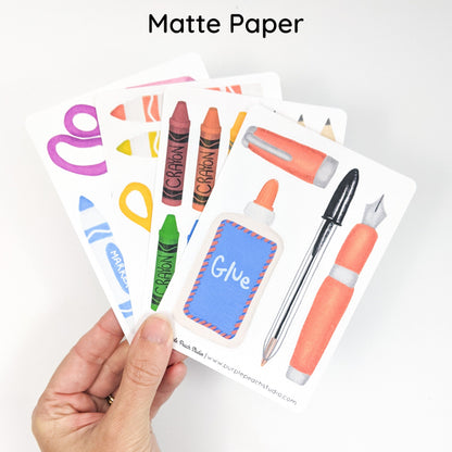 Small School and Office Supply Stickers