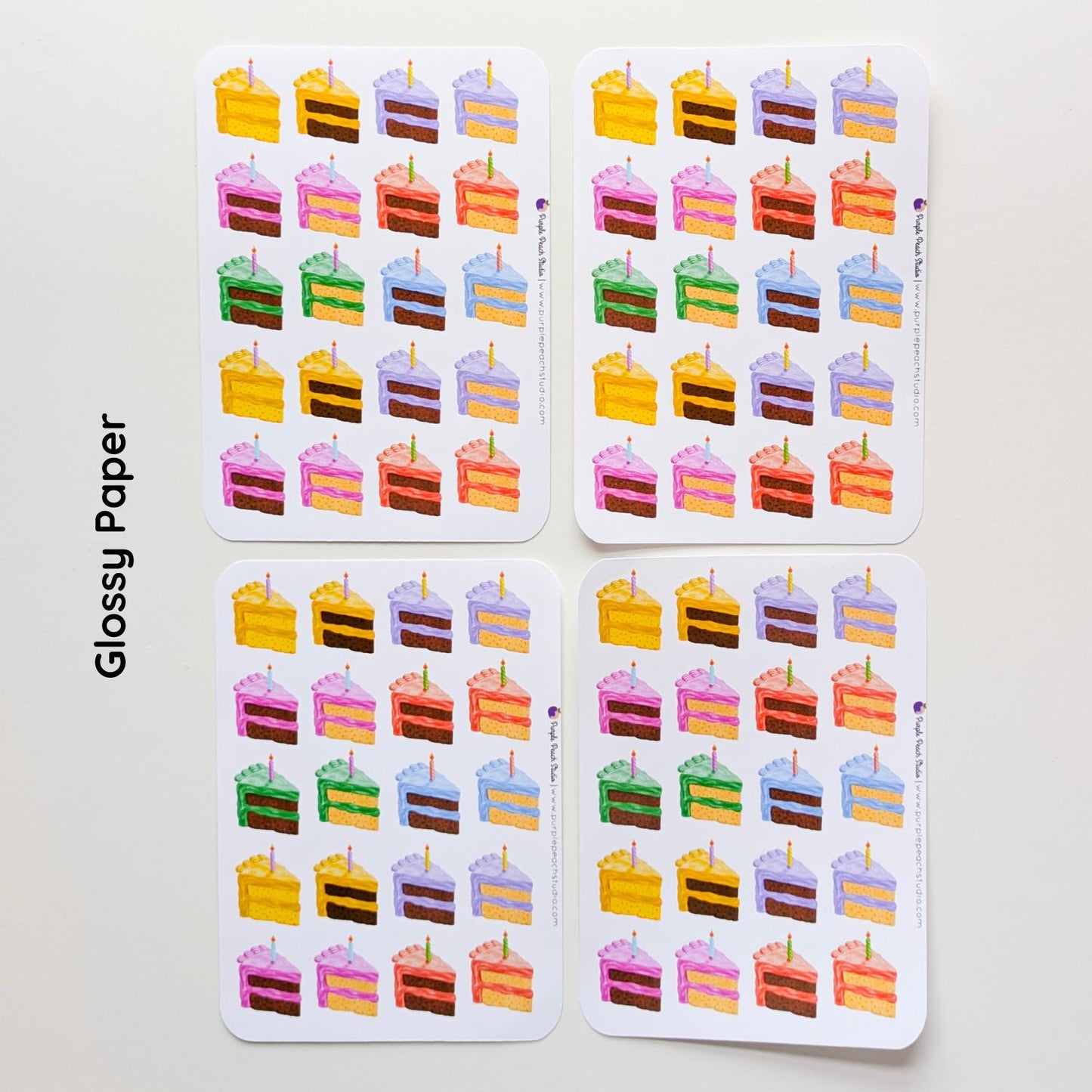 Pastel Birthday Cake Stickers