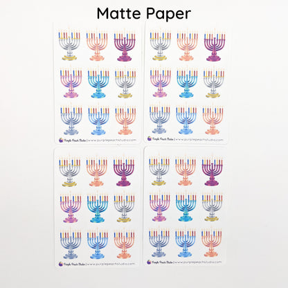 Small Menorah Stickers