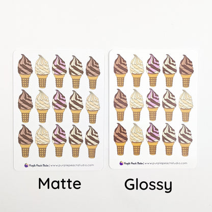 Small Ice Cream Cone Planner Stickers