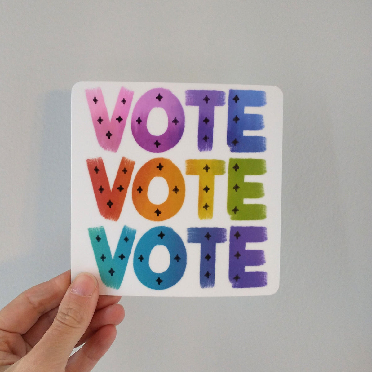 Voting Sticker Color 5x5 Inch Rainbow Vote Bumper Sticker – Purple Peach Studio