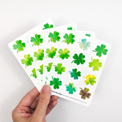 Small Watercolor Shamrock Stickers