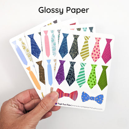 Small Necktie Stickers and Bowtie Stickers for Father's Day