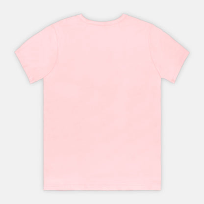 Plain pink t-shirt on a light gray background