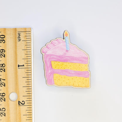 Large Pink Birthday Cake Pin