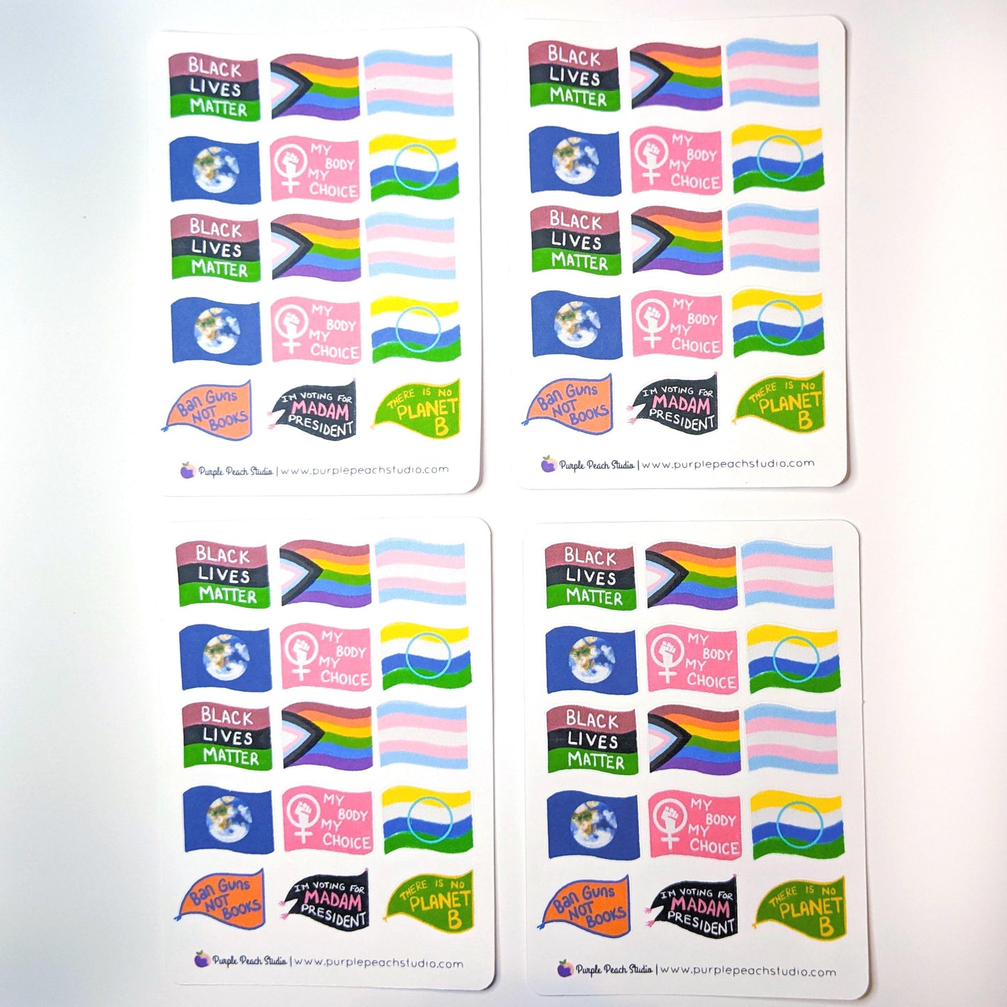 60 Progressive Flag Stickers