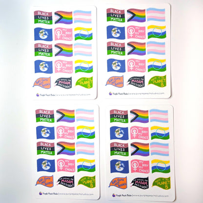 60 Progressive Flag Stickers