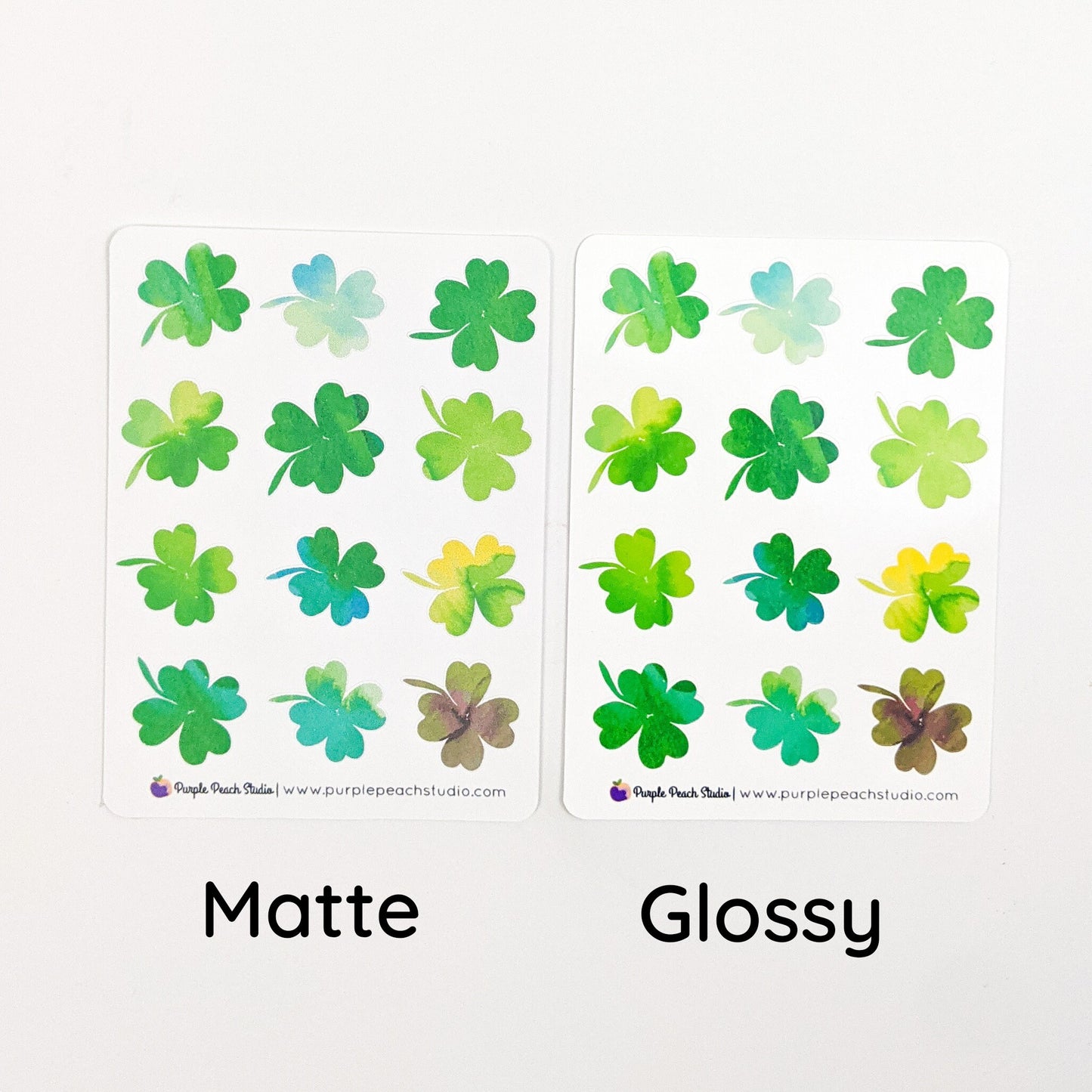 Small Watercolor Shamrock Stickers