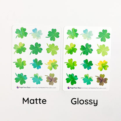 Small Watercolor Shamrock Stickers