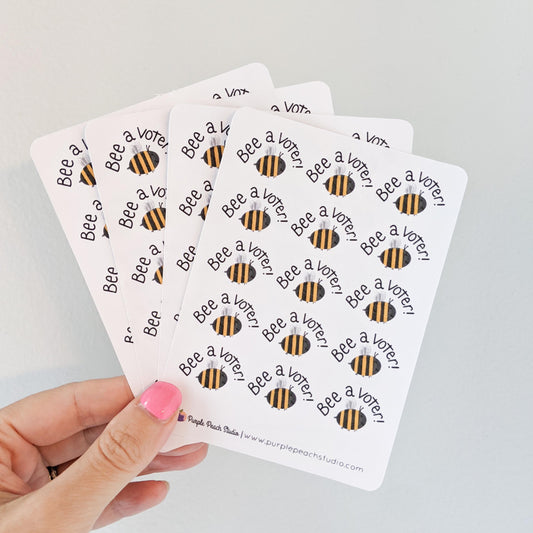 60 Small Bee A Voter Stickers