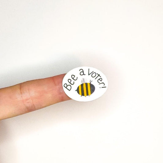 60 Small Bee A Voter Stickers