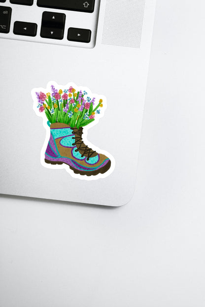 Wildflower Hiking Boot Decal