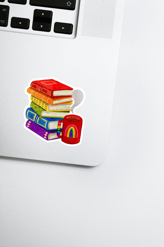 Rainbows, Coffee and Books Decal