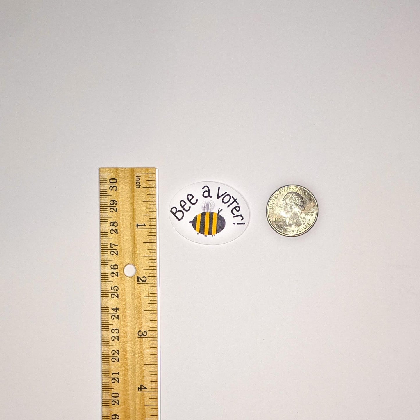 30 Large Bee A Voter Stickers