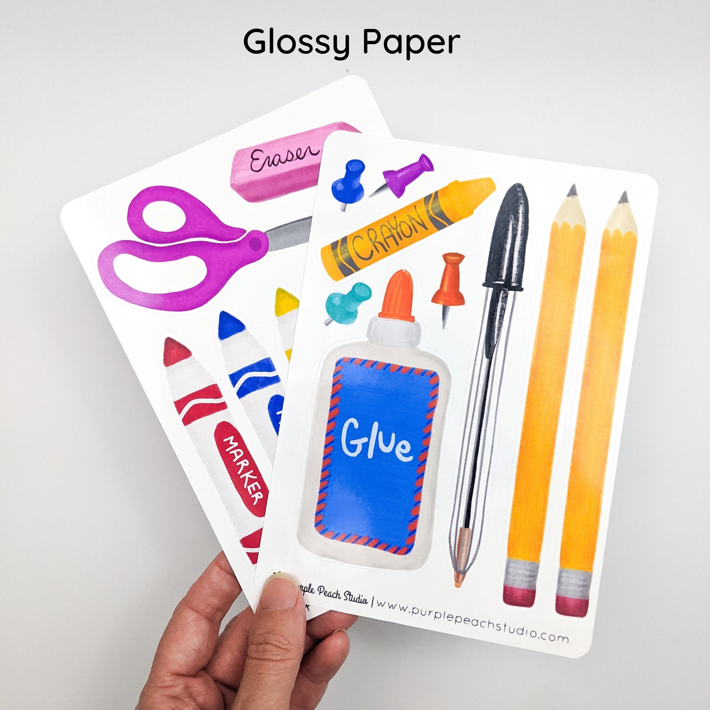 Large School and Office Supply Stickers