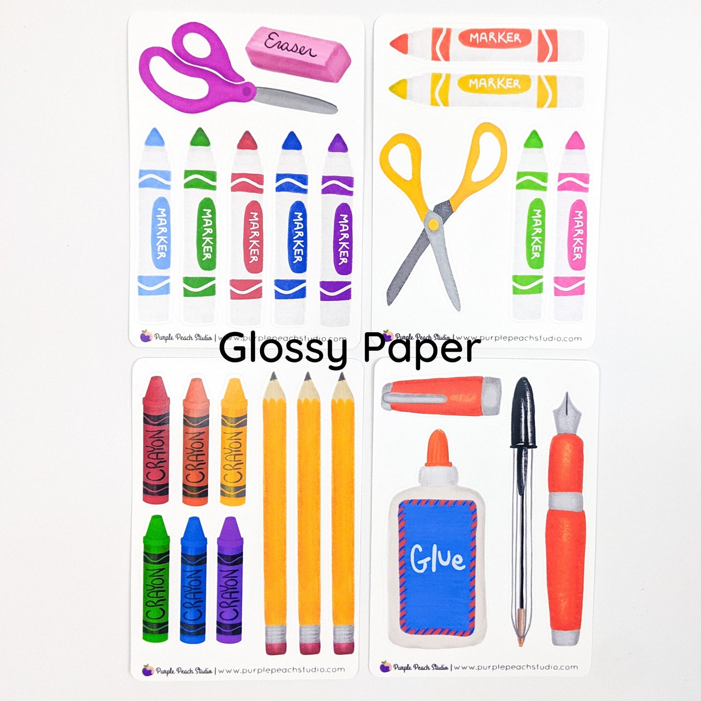 Small School and Office Supply Stickers