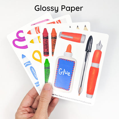 Small School and Office Supply Stickers