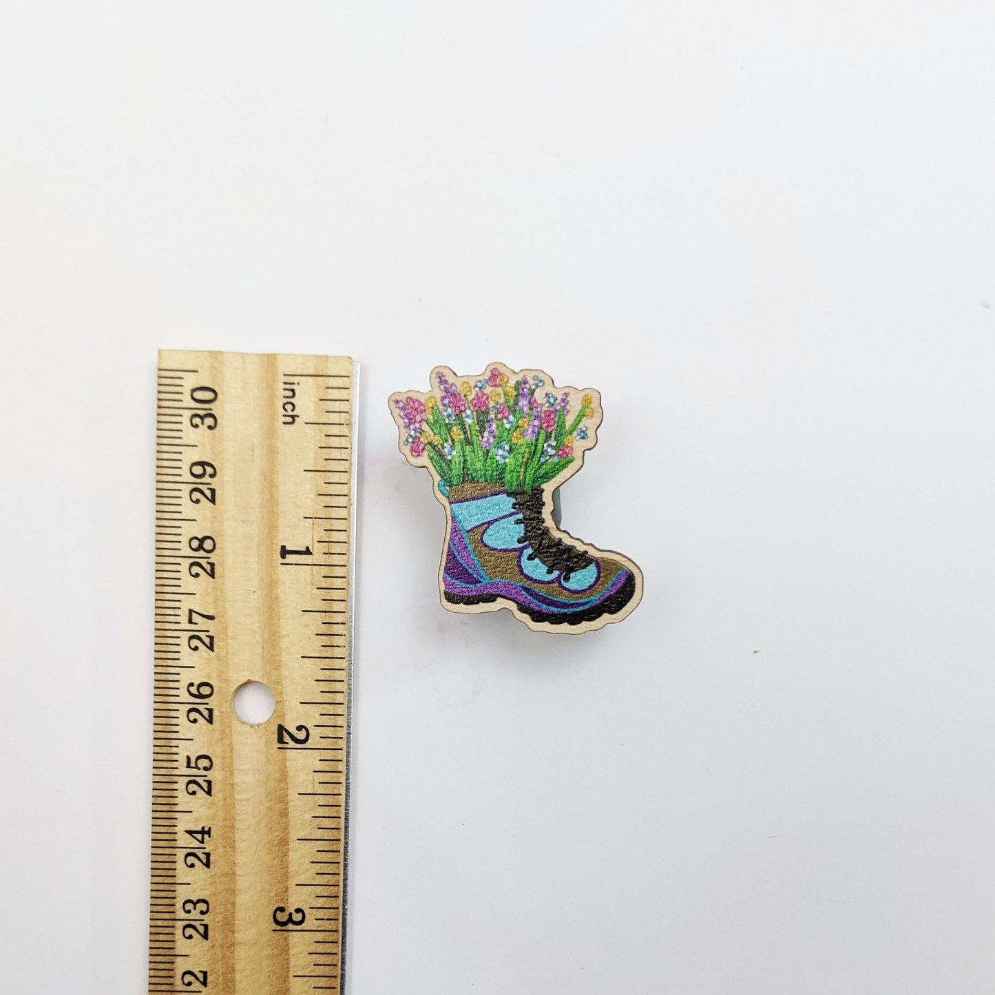 Wildflower Filled Hiking Boot Pin