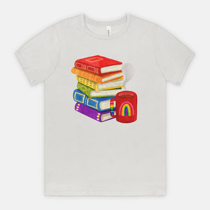 Coffee and Books T-Shirt - Front Graphic