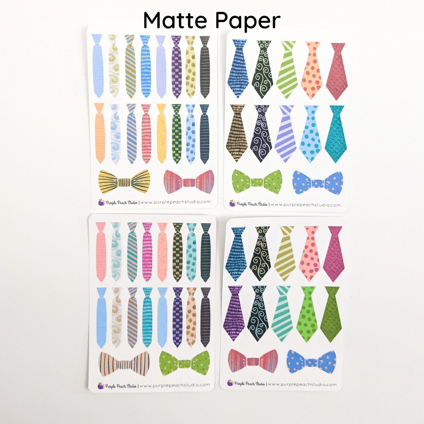 Small Necktie Stickers and Bowtie Stickers for Father's Day