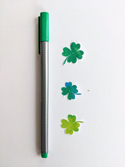 Small Watercolor Shamrock Stickers