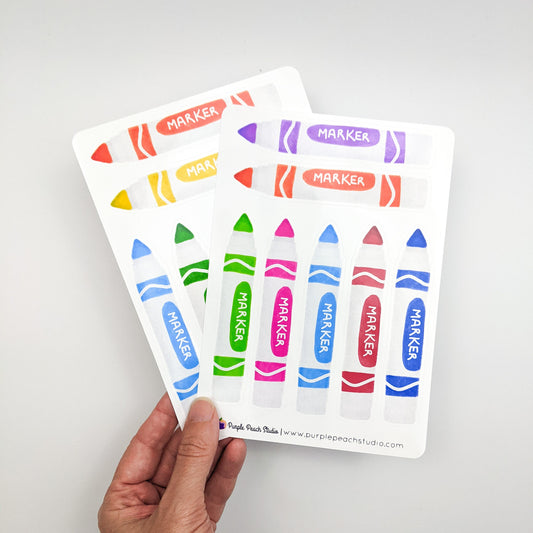 Large Rainbow Marker Stickers