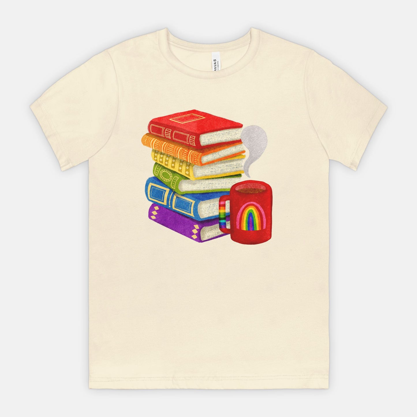 Coffee and Books T-Shirt - Front Graphic