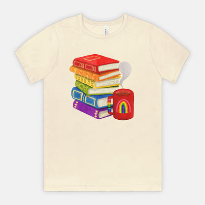 Coffee and Books T-Shirt - Front Graphic