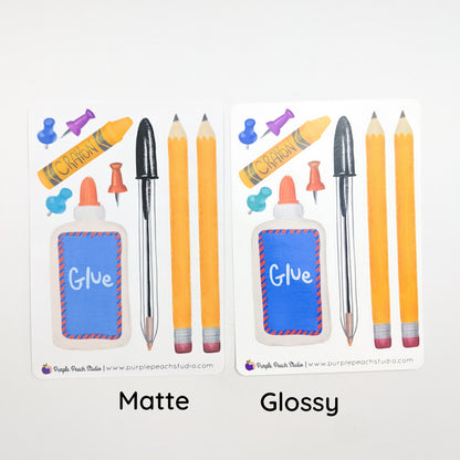Large School and Office Supply Stickers