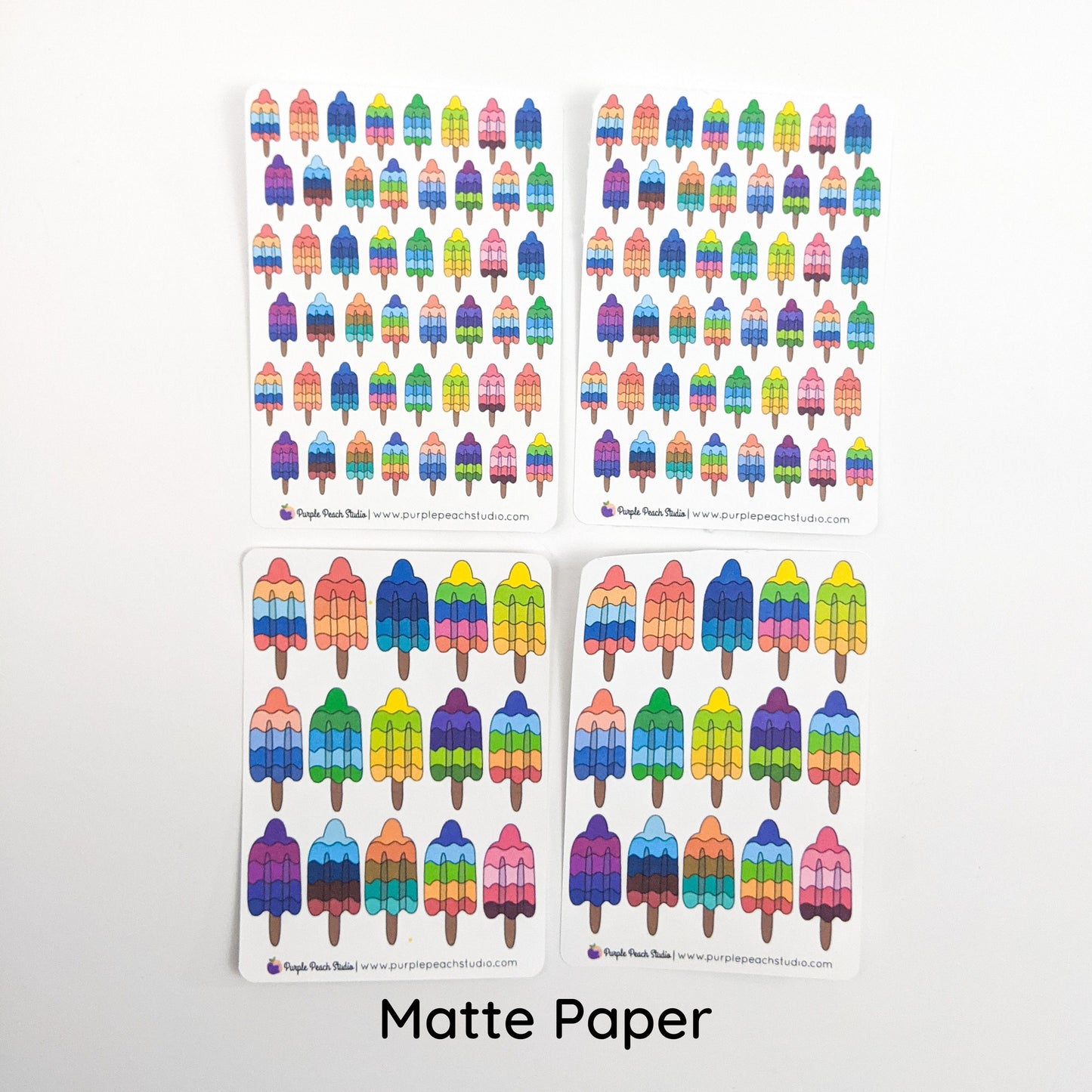 Small Rainbow Ice Pop Planner Stickers