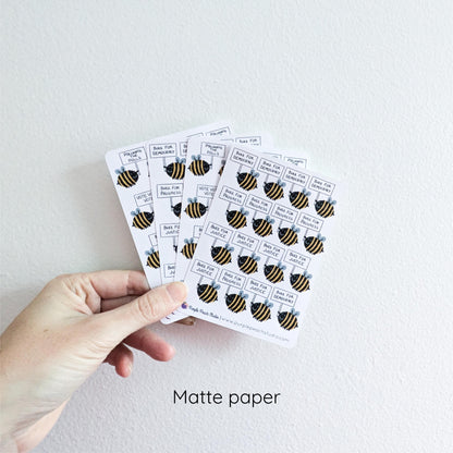 Bee A Voter Expansion: 64 Bee Stickers Holding Punny Election Day Signs (4x 3.5x5" Sheets)