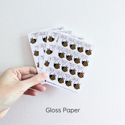 Bee A Voter Expansion: 64 Bee Stickers Holding Punny Election Day Signs (4x 3.5x5" Sheets)